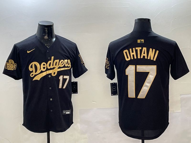 Men Los Angeles Dodgers #17 Ohtani Black Gold Game 2025 Nike MLB Jersey style 02256->los angeles dodgers->MLB Jersey